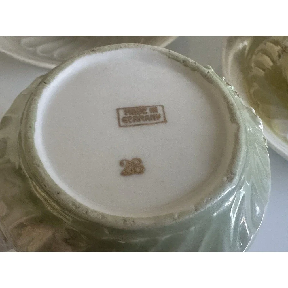 Unmarked Porcelain Floral Gold Trim 5 Cup & Saucer Sets Germany MPN 28